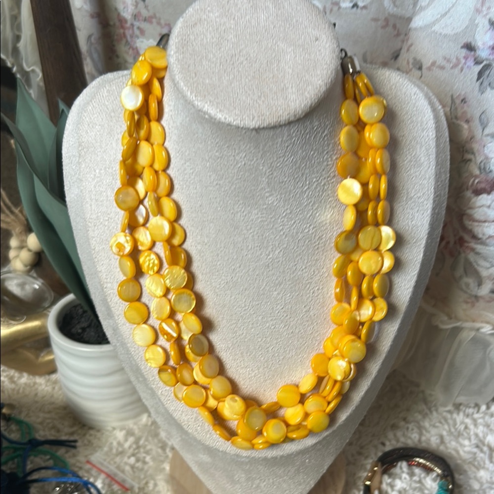 Yellow Multi-Strand Necklace